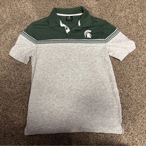 Michigan State Spartans men’s Large Polo green and heather light gray